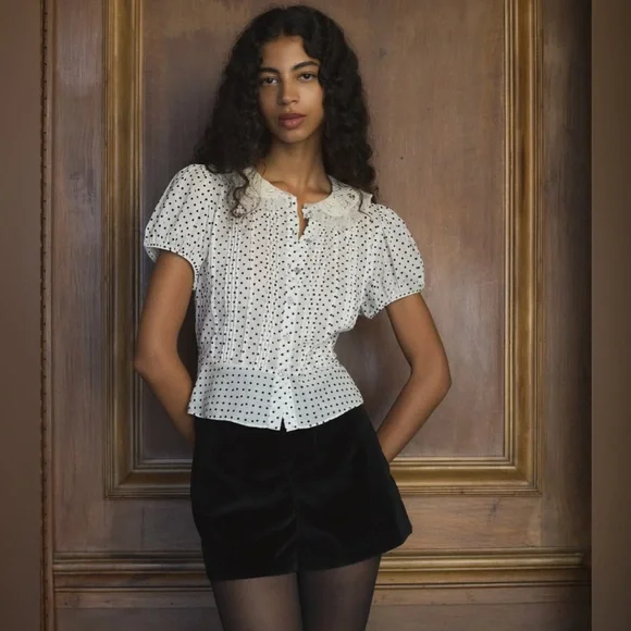 Doen Oleta Top in Sea Salt Dot (NWT) - Picture 1 of 7